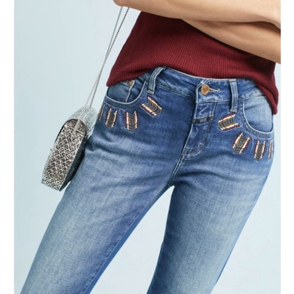 Closed Baker Mid Rise Slim Jeans Women Size 26 Embellished Pocket Denim Italy